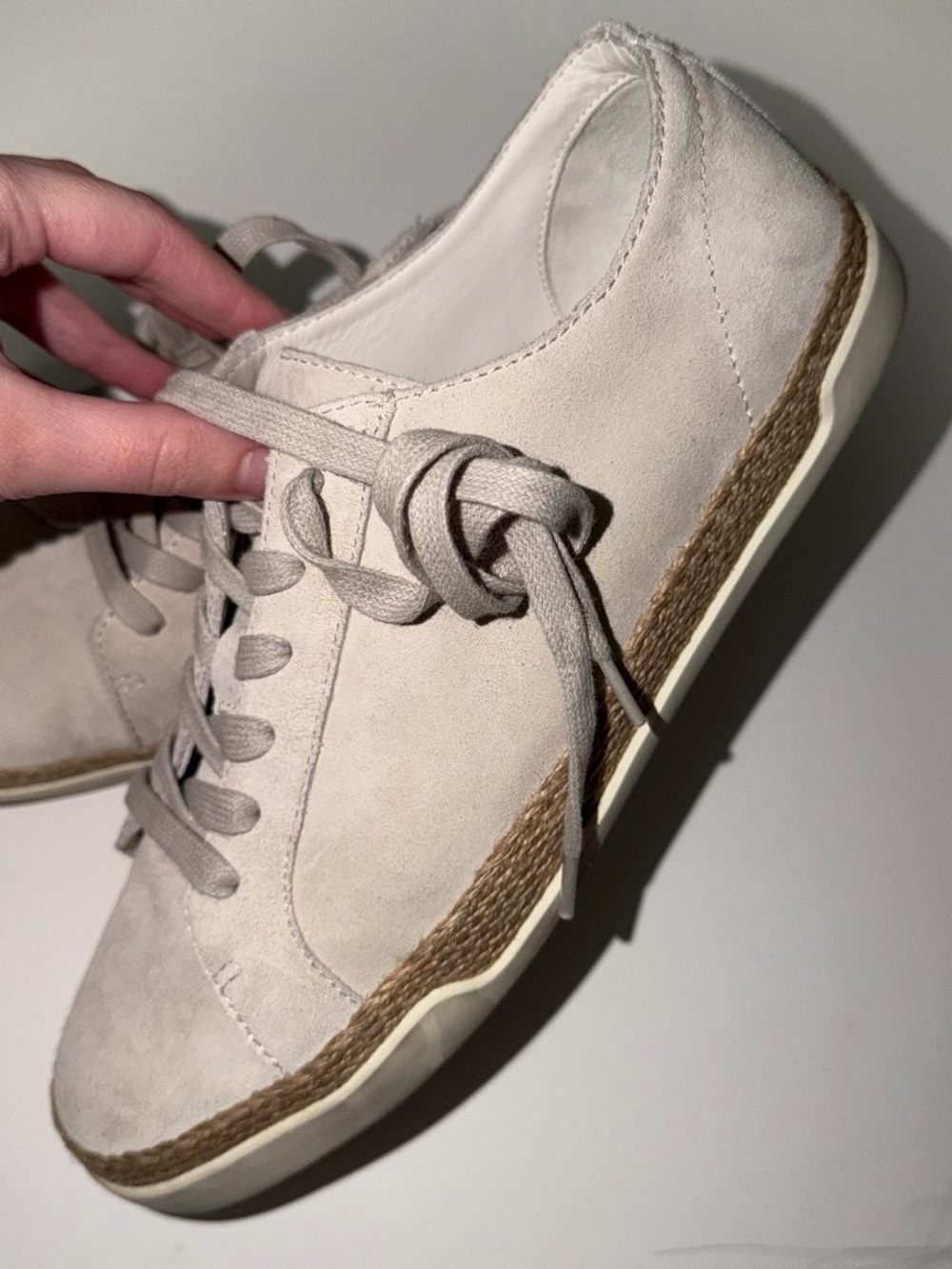 Vince Women's Suede Lace-Up Sneakers in Pale Gray - Picture 3 of 3